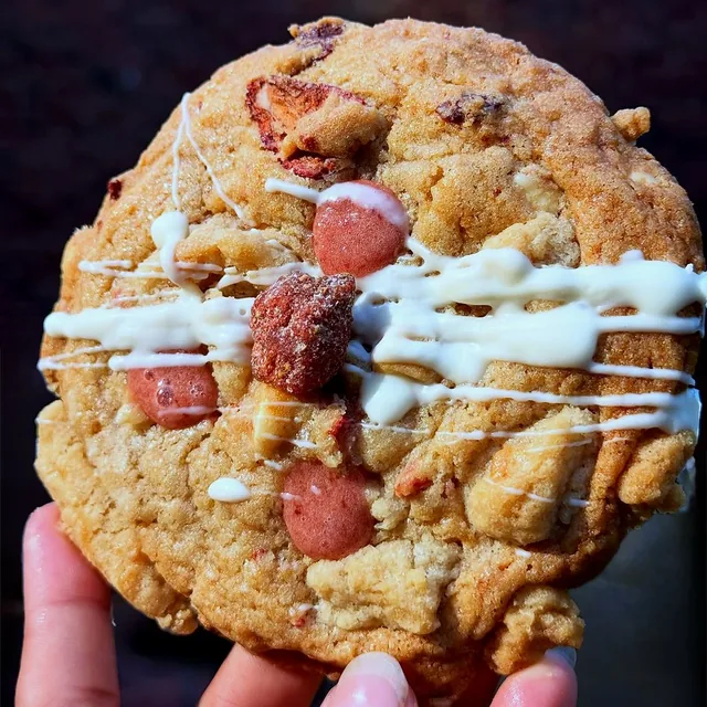 Strawberries and Cream stuffed cookie.