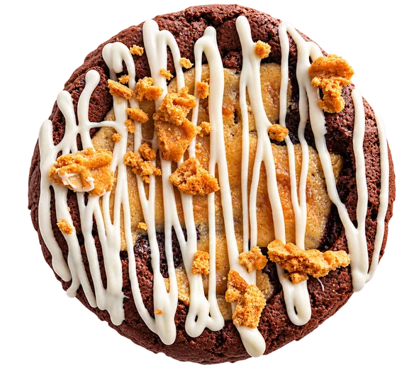 Double Choc Peanut Butter — fudgy brownie base loaded with peanut butter.